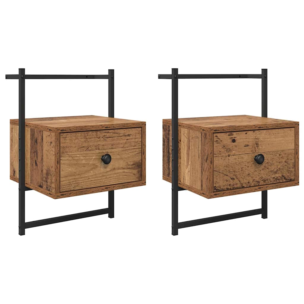 Nachtkastje 2 pcs Oud Hout 35 x 30 x 51 cm Bewerkt hout