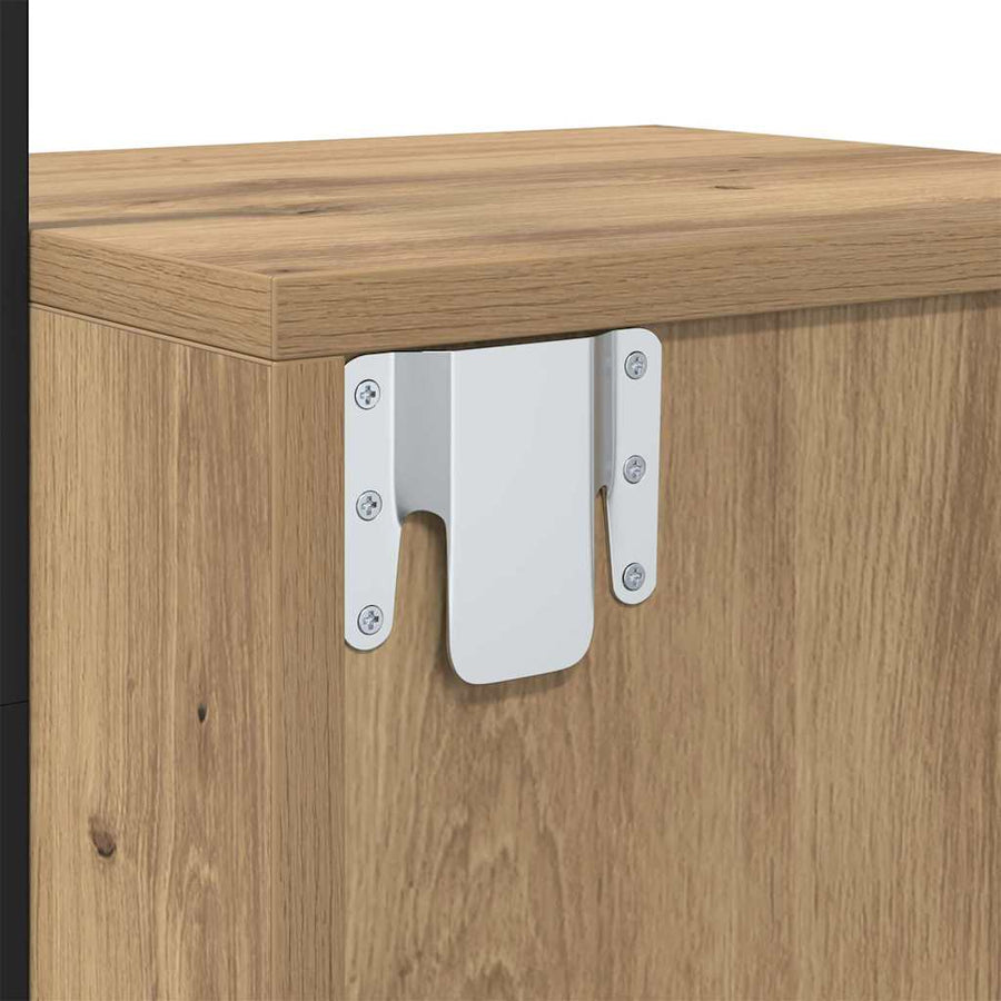 Nachtkastje met lade Artisan Eiken 35 x 30 x 51 cm Bewerkt hout