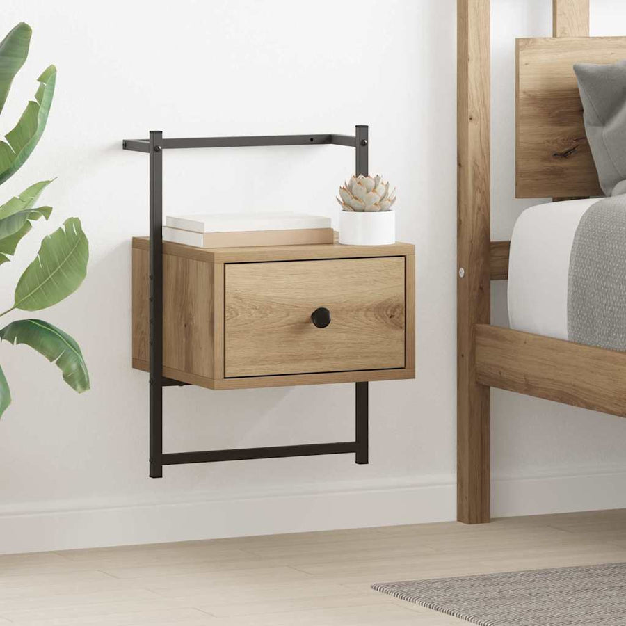 Nachtkastje met lade Artisan Eiken 35 x 30 x 51 cm Bewerkt hout