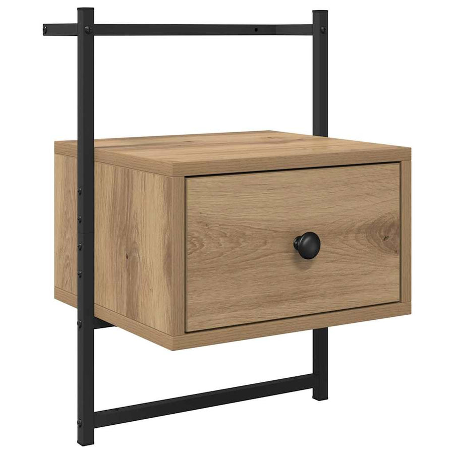 Nachtkastje met lade Artisan Eiken 35 x 30 x 51 cm Bewerkt hout