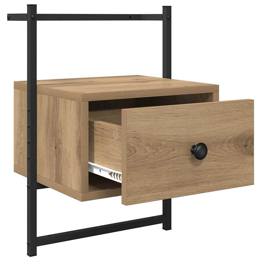 Nachtkastje met lade Artisan Eiken 35 x 30 x 51 cm Bewerkt hout