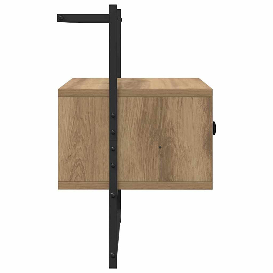 Nachtkastje met lade Artisan Eiken 35 x 30 x 51 cm Bewerkt hout