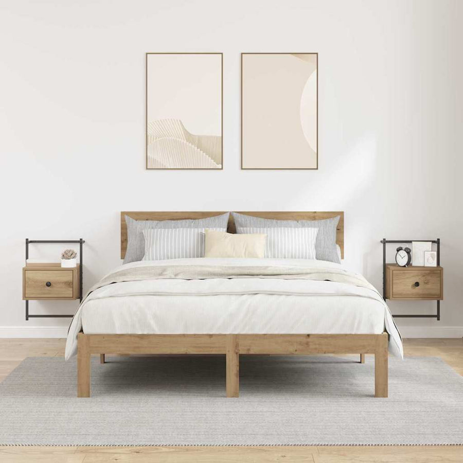 Nachtkastje 2 pcs Artisan Eiken 35 x 30 x 51 cm Bewerkt hout