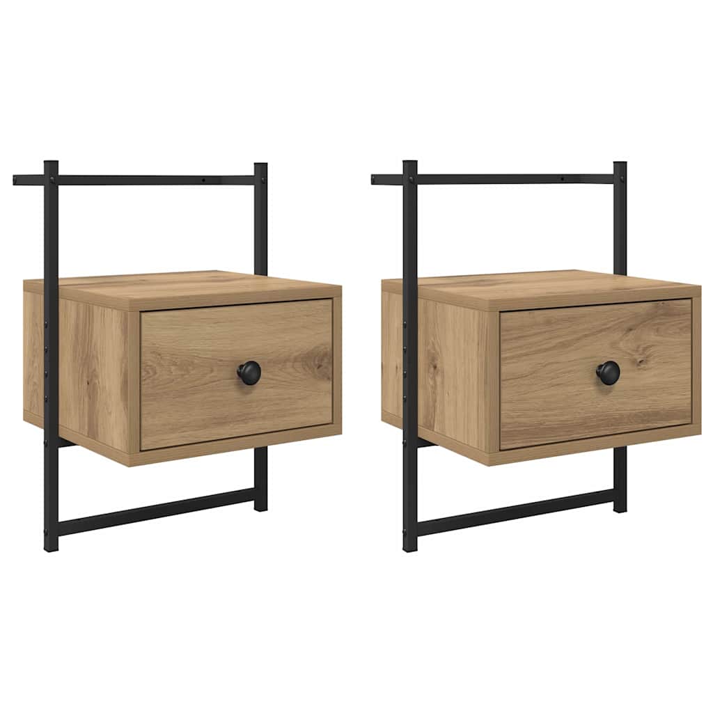 Nachtkastje 2 pcs Artisan Eiken 35 x 30 x 51 cm Bewerkt hout