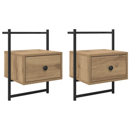 Nachtkastje 2 pcs Artisan Eiken 35 x 30 x 51 cm Bewerkt hout