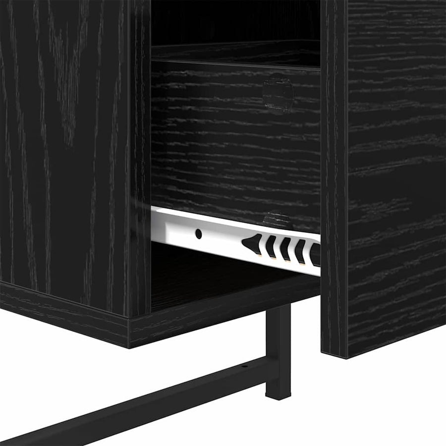 Nachtkastje 2 pcs Zwart Eiken 35 x 30 x 51 cm Bewerkt hout