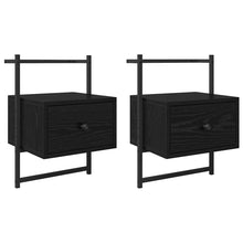 Nachtkastje 2 pcs Zwart Eiken 35 x 30 x 51 cm Bewerkt hout