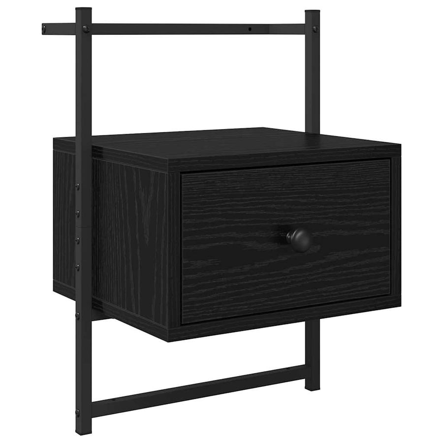Nachtkastje 2 pcs Zwart Eiken 35 x 30 x 51 cm Bewerkt hout