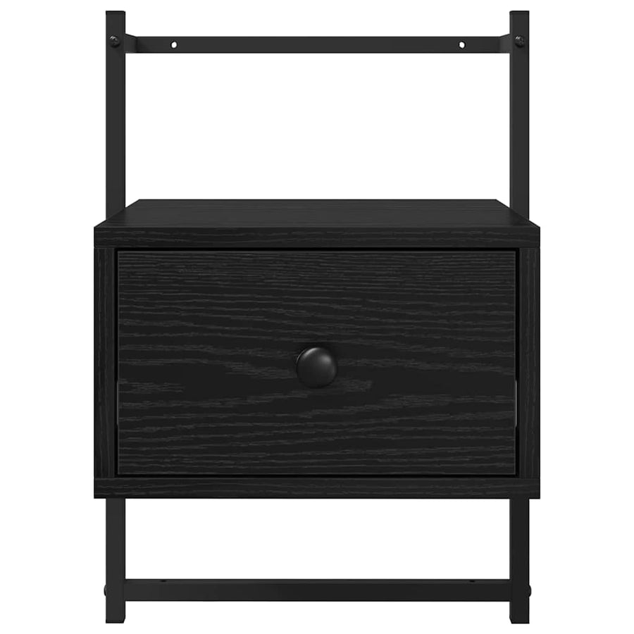 Nachtkastje 2 pcs Zwart Eiken 35 x 30 x 51 cm Bewerkt hout