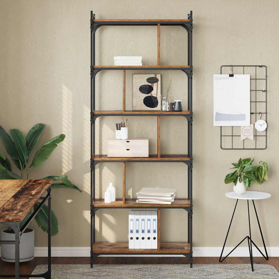 Boekenkast Oud hout 76 x 32 x 192 cm Bewerkt hout