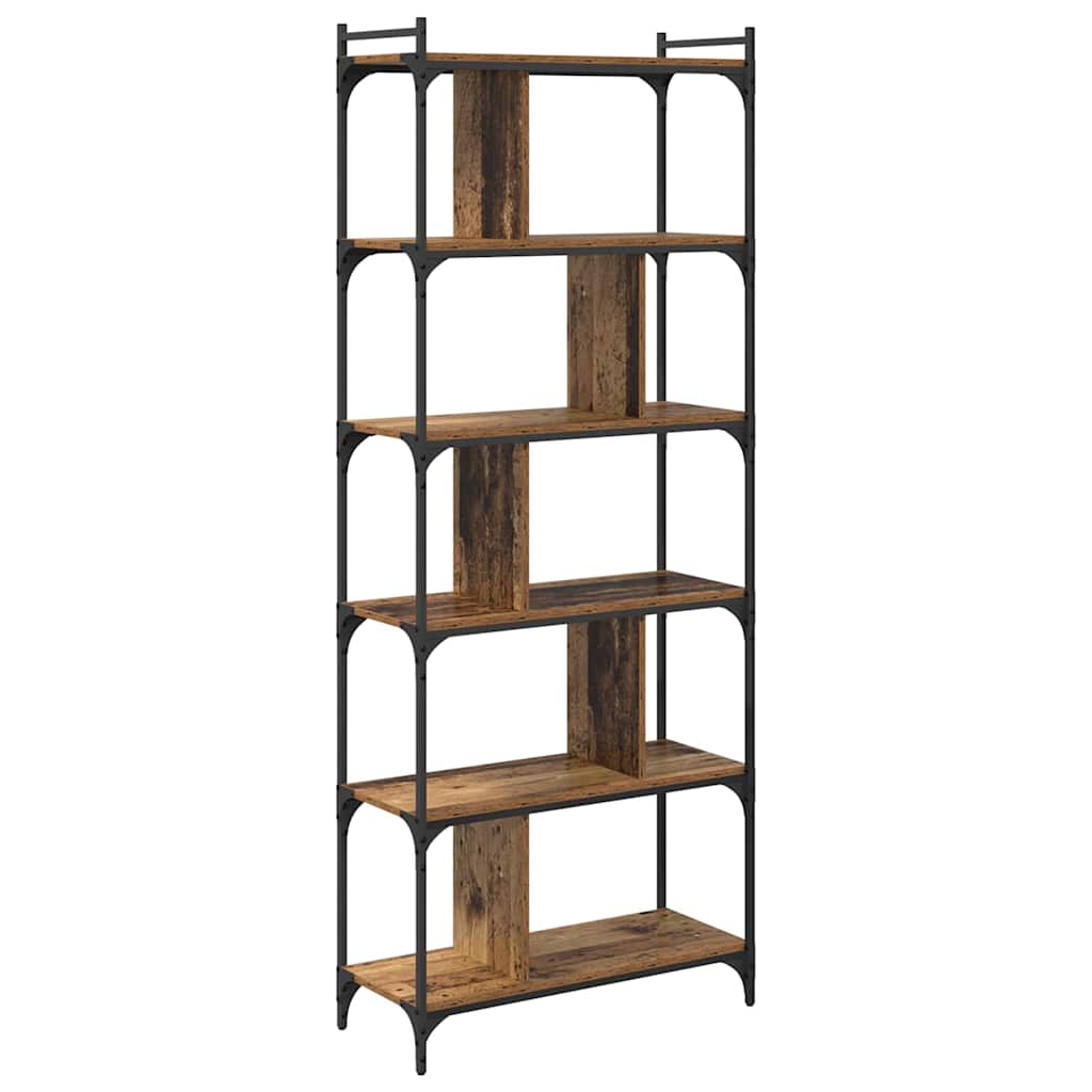 Boekenkast Oud hout 76 x 32 x 192 cm Bewerkt hout