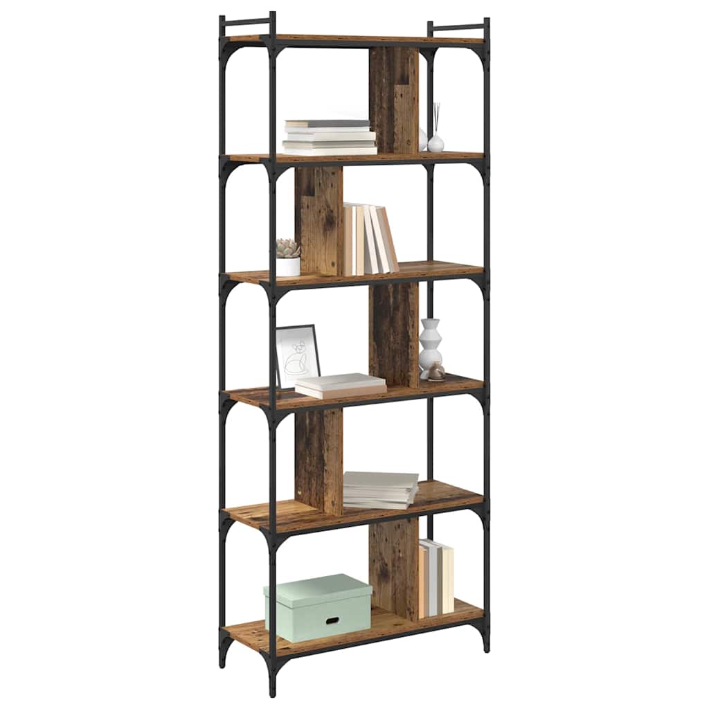 Boekenkast Oud hout 76 x 32 x 192 cm Bewerkt hout