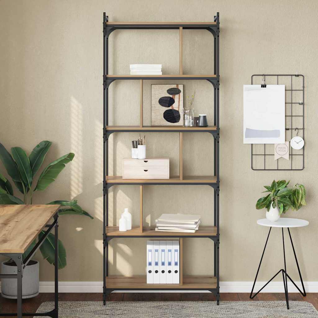 Boekenkast artisanaal eikenkleurig 76 x 32 x 192 cm