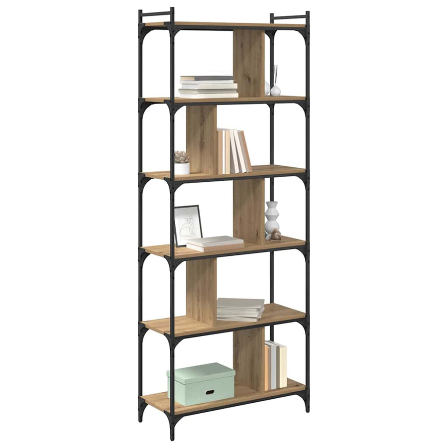 Boekenkast artisanaal eikenkleurig 76 x 32 x 192 cm