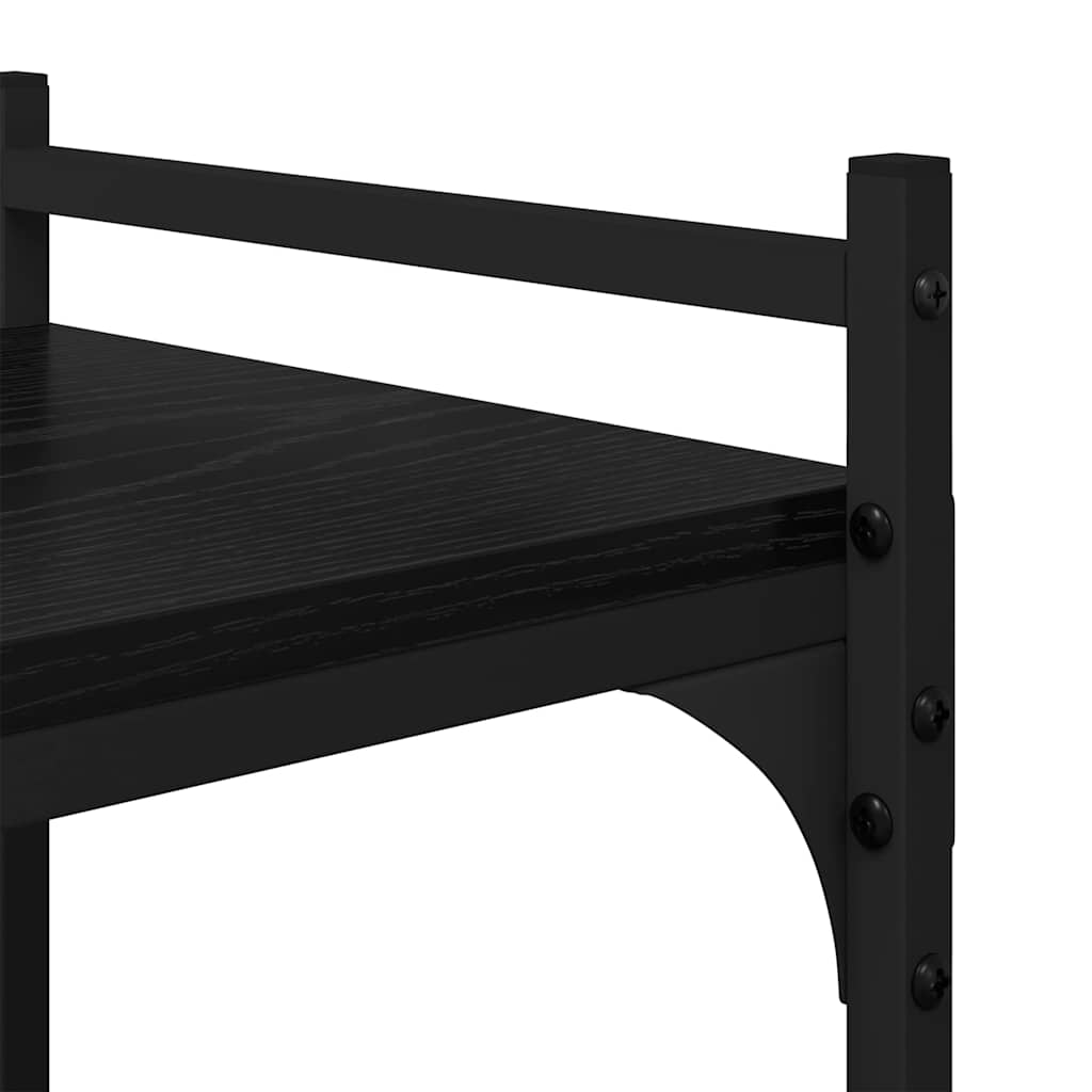 Boekenkast Zwart eiken 76 x 32 x 192 cm Bewerkt hout