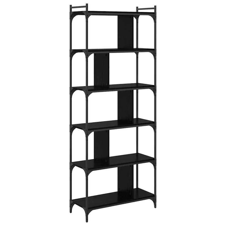 Boekenkast Zwart eiken 76 x 32 x 192 cm Bewerkt hout