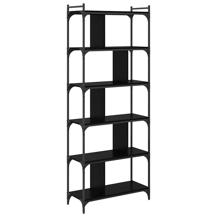 Boekenkast Zwart eiken 76 x 32 x 192 cm Bewerkt hout