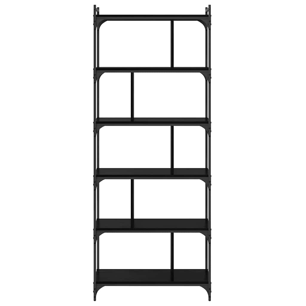 Boekenkast Zwart eiken 76 x 32 x 192 cm Bewerkt hout