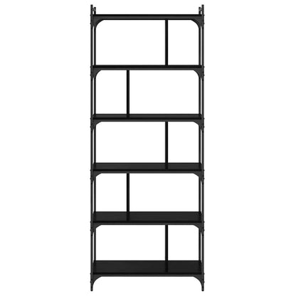 Boekenkast Zwart eiken 76 x 32 x 192 cm Bewerkt hout