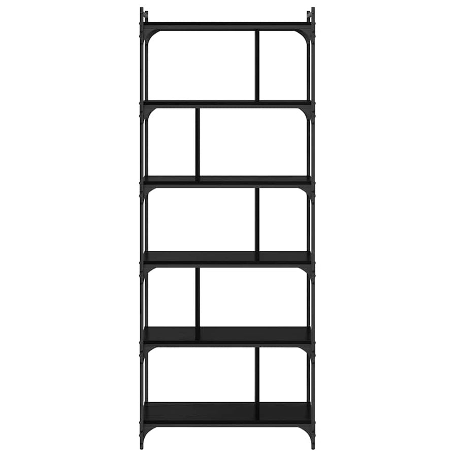 Boekenkast Zwart eiken 76 x 32 x 192 cm Bewerkt hout