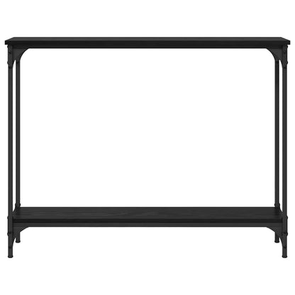 Wandtafel met plank Zwart Eiken 100 x 22,5 x 75 cm Bewerkt hout