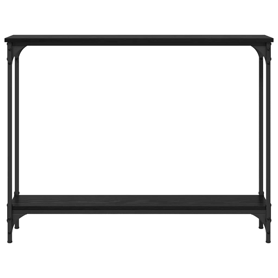 Wandtafel met plank Zwart Eiken 100 x 22,5 x 75 cm Bewerkt hout