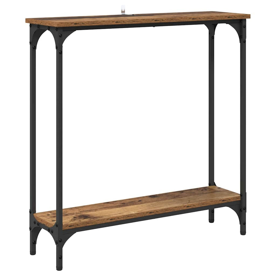 Wandtafel met plank Oud Hout 75 x 22,5 x 75 cm Bewerkt hout