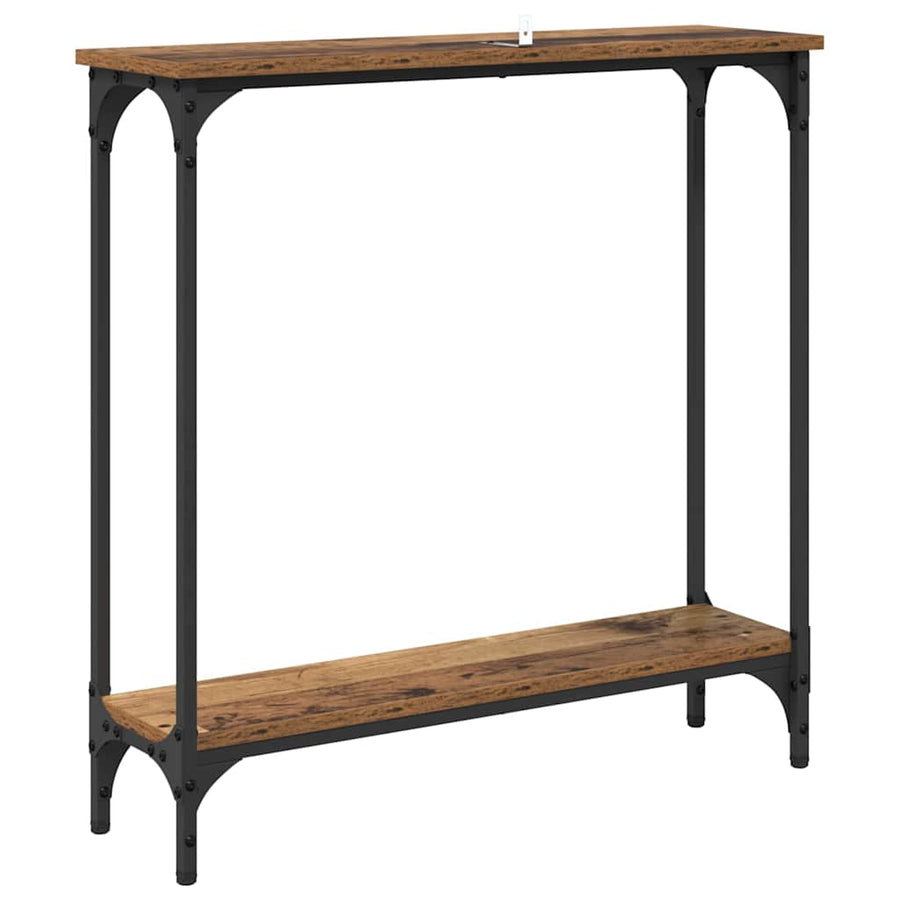 Wandtafel met plank Oud Hout 75 x 22,5 x 75 cm Bewerkt hout