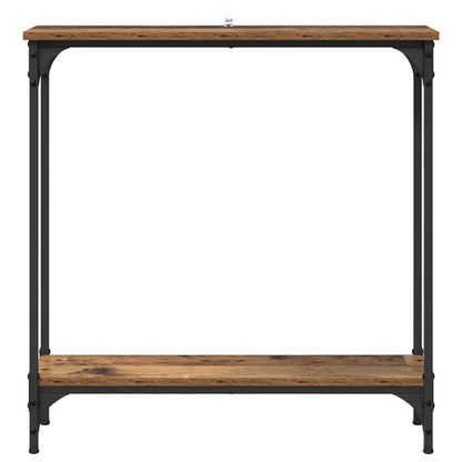 Wandtafel met plank Oud Hout 75 x 22,5 x 75 cm Bewerkt hout