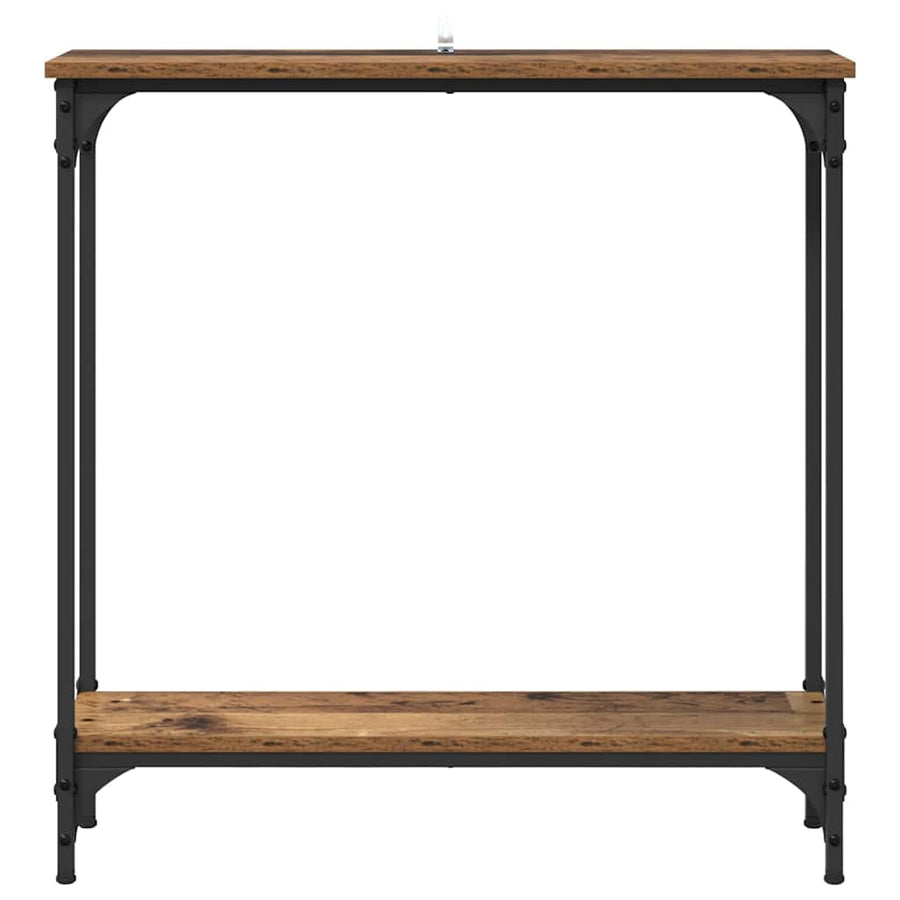 Wandtafel met plank Oud Hout 75 x 22,5 x 75 cm Bewerkt hout