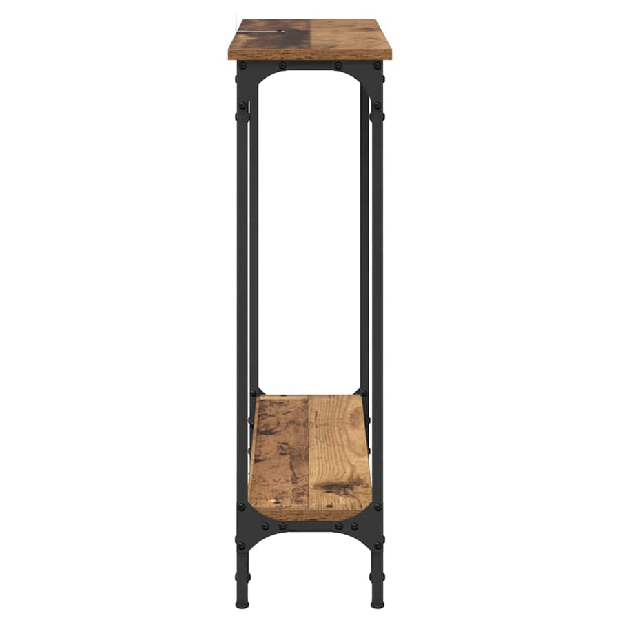 Wandtafel met plank Oud Hout 75 x 22,5 x 75 cm Bewerkt hout