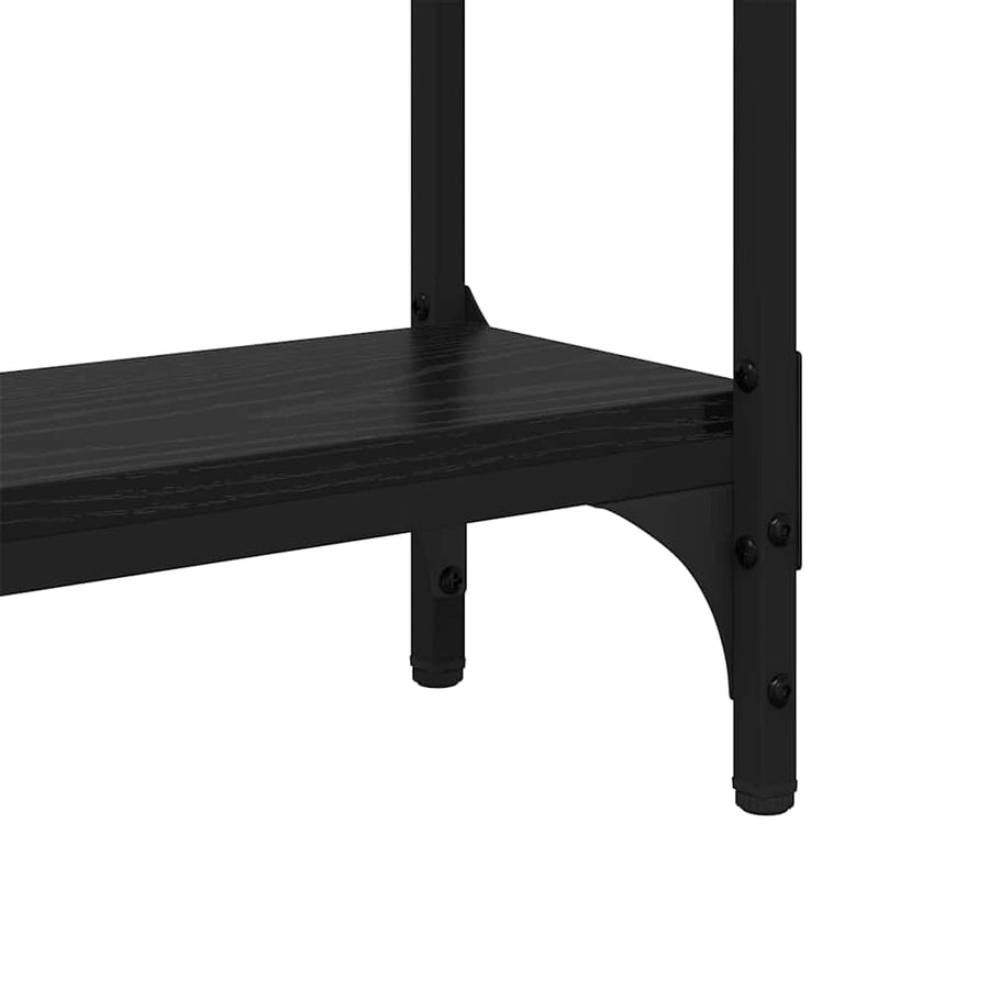 Wandtafel met plank Zwart Eiken 75 x 22,5 x 75 cm Bewerkt hout