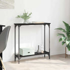 Wandtafel met plank 75x22,5x75 cm zwart eiken