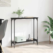 Wandtafel met plank 75x22,5x75 cm zwart eiken