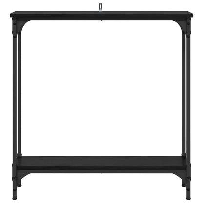 Wandtafel met plank Zwart Eiken 75 x 22,5 x 75 cm Bewerkt hout