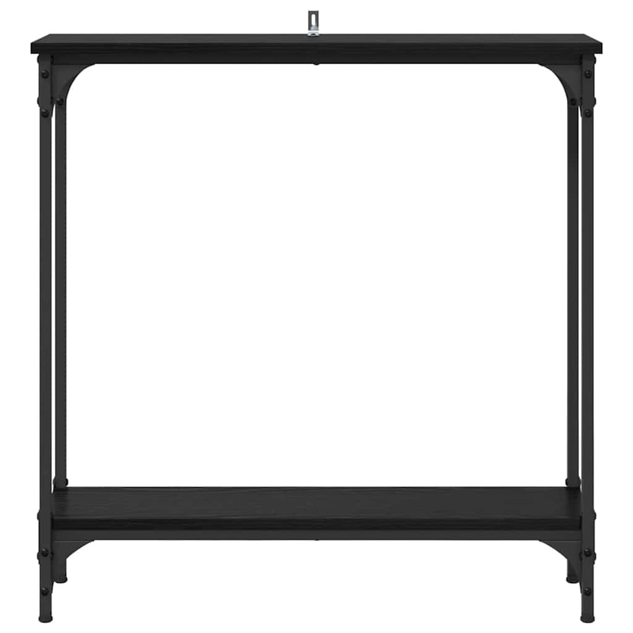 Wandtafel met plank Zwart Eiken 75 x 22,5 x 75 cm Bewerkt hout