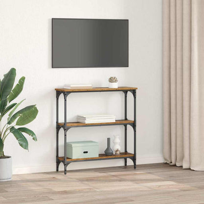 Wandtafel met plank Oudhout 75 x 22,5 x 75 cm Bewerkt hout