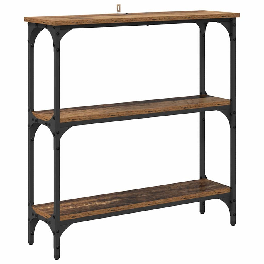 Wandtafel met plank Oudhout 75 x 22,5 x 75 cm Bewerkt hout