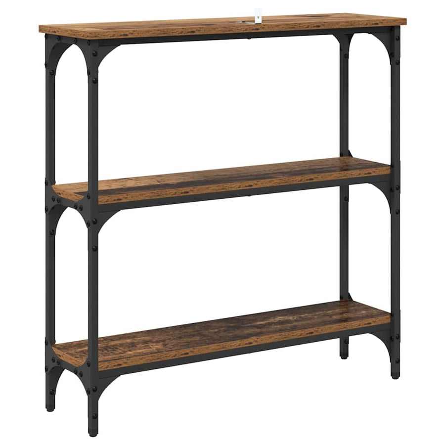 Wandtafel met plank Oudhout 75 x 22,5 x 75 cm Bewerkt hout