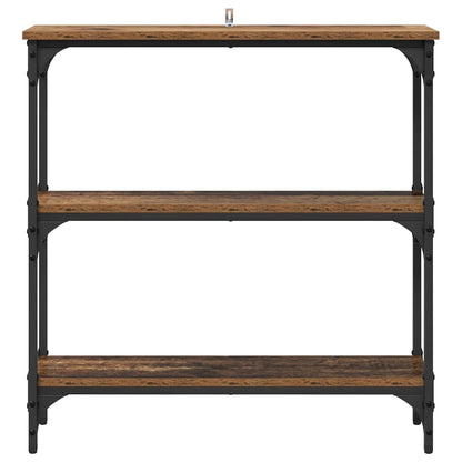 Wandtafel met plank Oudhout 75 x 22,5 x 75 cm Bewerkt hout
