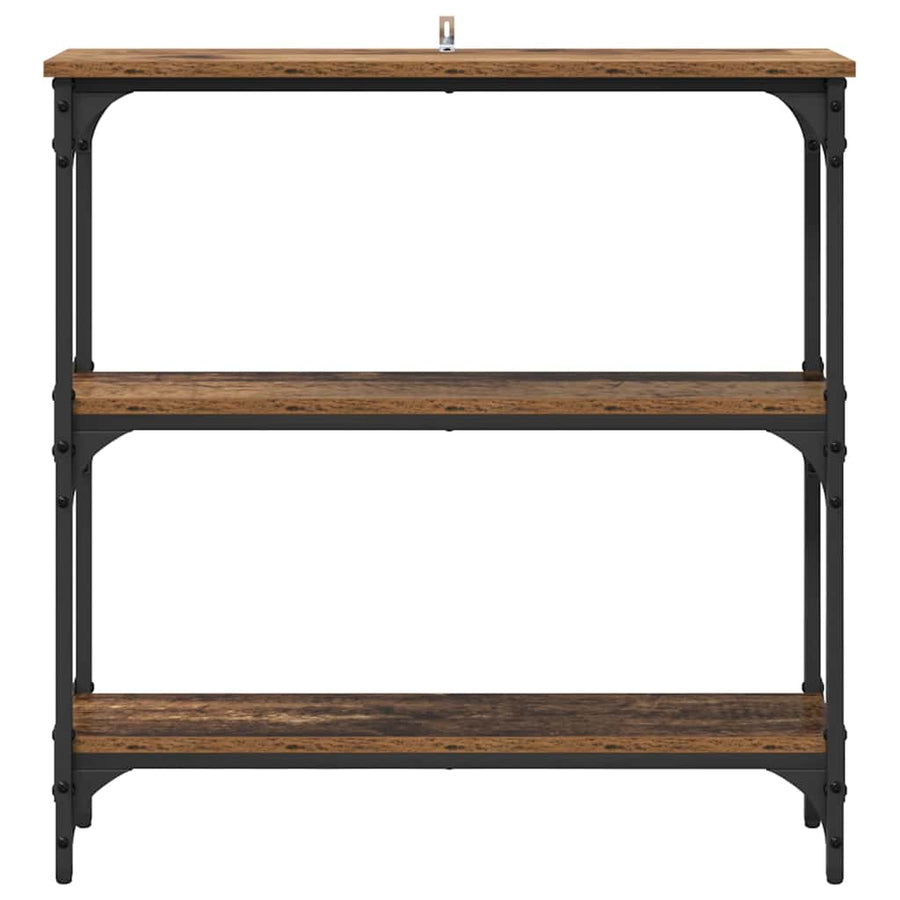 Wandtafel met plank Oudhout 75 x 22,5 x 75 cm Bewerkt hout