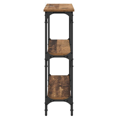 Wandtafel met plank Oudhout 75 x 22,5 x 75 cm Bewerkt hout
