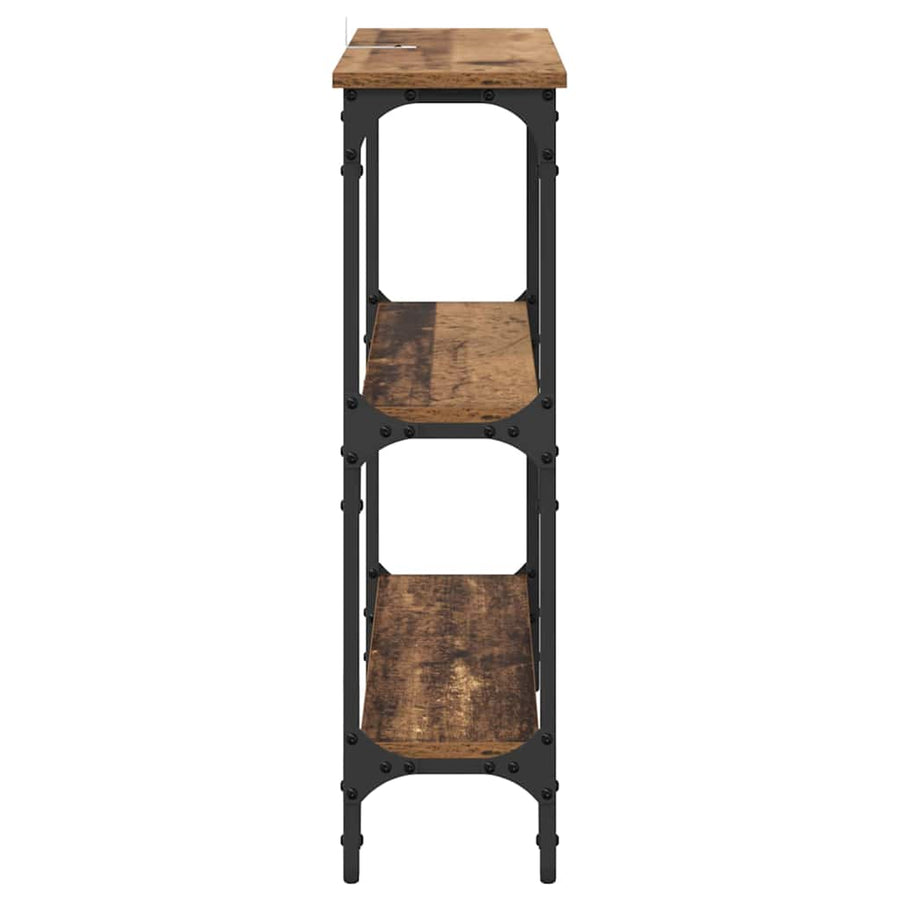 Wandtafel met plank Oudhout 75 x 22,5 x 75 cm Bewerkt hout