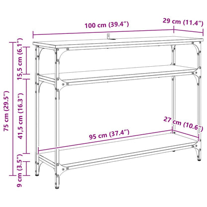Wandtafel met plank Artisan Eiken 100 x 29 x 75 cm Bewerkt hout