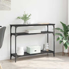 Console Table with Shelf Black Oak 100 x 29 x 75 cm Engineered Wood