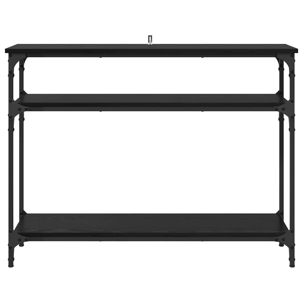 Wandtafel met plank Zwart Eiken 100 x 29 x 75 cm Bewerkt hout
