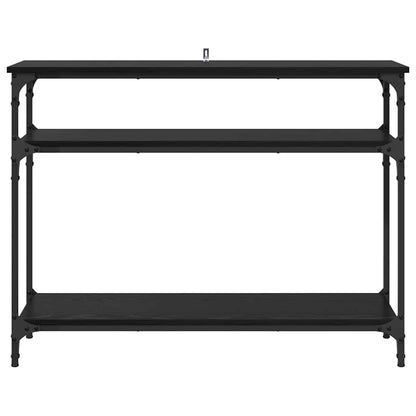 Wandtafel met plank Zwart Eiken 100 x 29 x 75 cm Bewerkt hout