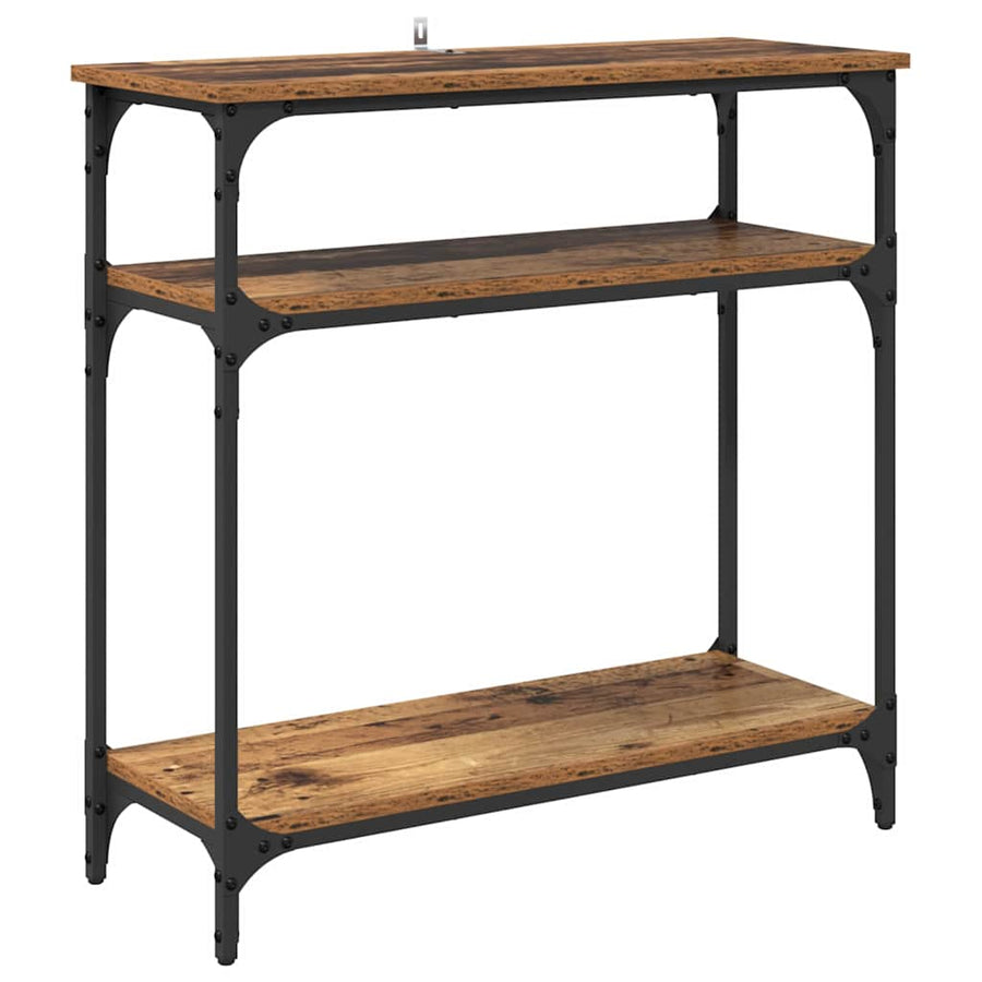 Wandtafel met plank Oud Hout 75 x 29 x 75 cm Bewerkt hout