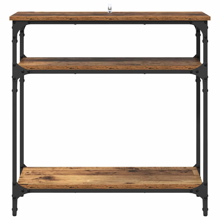 Wandtafel met plank Oud Hout 75 x 29 x 75 cm Bewerkt hout