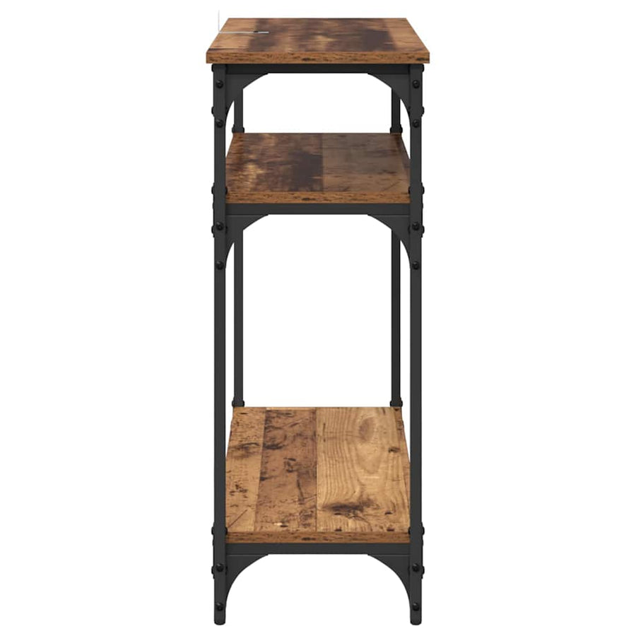 Wandtafel met plank Oud Hout 75 x 29 x 75 cm Bewerkt hout